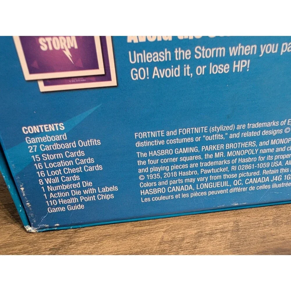 Monopoly Fortnite Edition Board Game Hasbro 2018 E6603 Blue Box 2-7